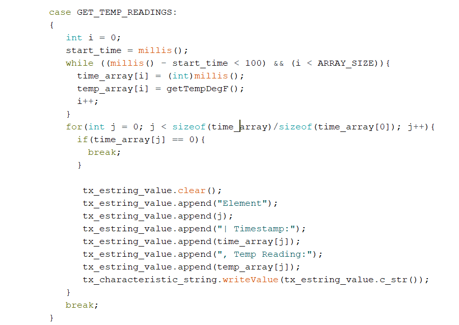 Temp readings code